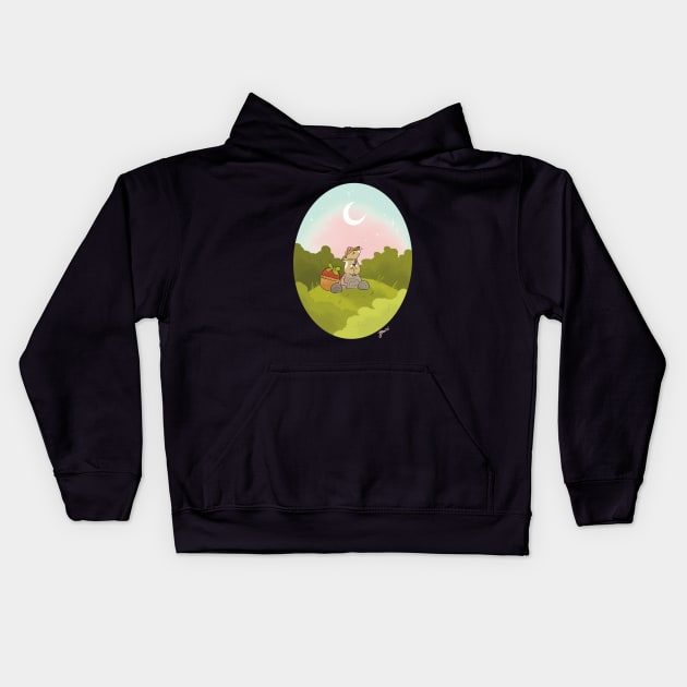 Strawberry Harvest Kids Hoodie by Angry seagull noises